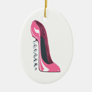 En Céramique Ornement stylet rose de chaussure de tire-bouchon