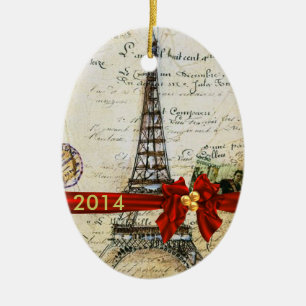 En Céramique Ornement VINTAGE 2014 CHIC FAIT SUR COMMANDE de