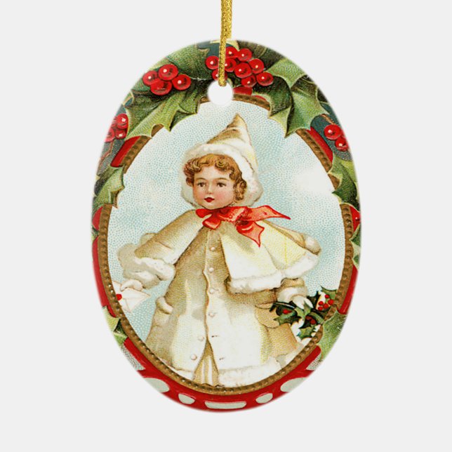 En Céramique Ornement vintage de Noël (Devant)