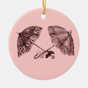 En Céramique ornement vintage de parapluies de victorian