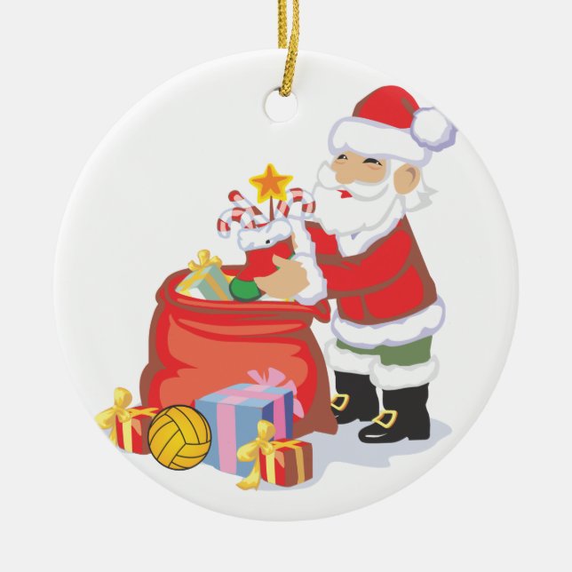 En Céramique Ornement Water Polo Père Noël (Devant)