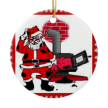 Père Noël vintage et un ornement de brûleur de hou