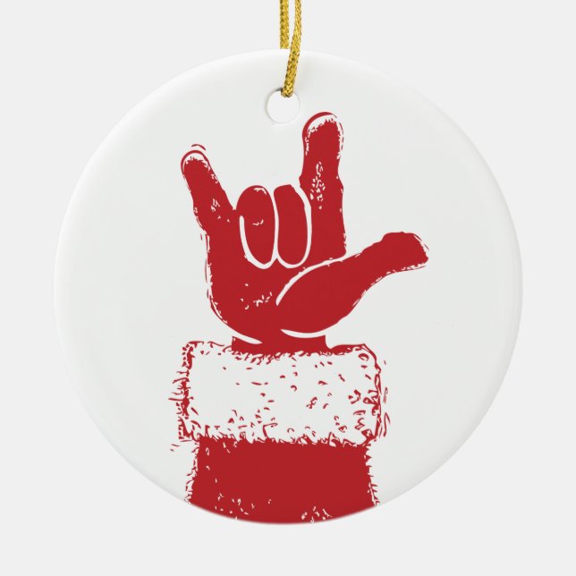 En Céramique Père Noël vous aime ornement (Devant)