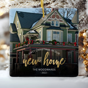 En Céramique Premier Noël Nouvelle Maison Ornement Carré Écritu