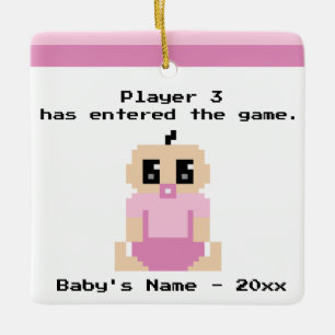 En Céramique Premier ornement de jeu vidéo de Noël de bébé