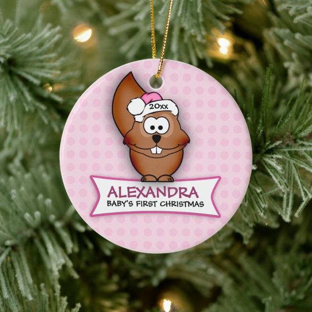 En Céramique Premier ornement d'écureuil de Noël pour bébé (Arbre)