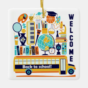 En Céramique Retour à l'école ornement personnalisé