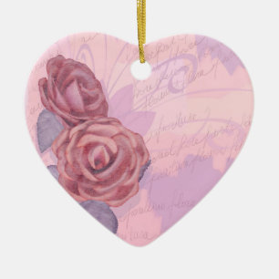 En Céramique roses vintages, ornement