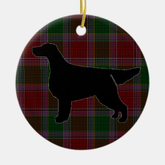 En Céramique Silhouette de Setter Gordon sur Ornement Tartan