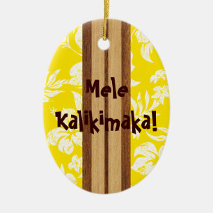 En Céramique Sunset Beach Vintage Surfboard Ornement