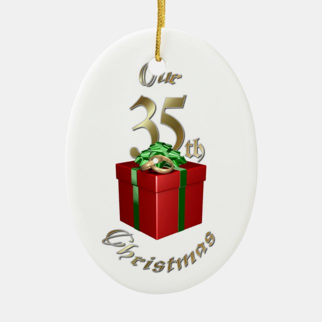 En Céramique Trente-cinquième ornement marié de Noël (Devant)