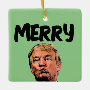 En Céramique TRUMP MERRY CHRISTMAS 2023 2024 Ornement