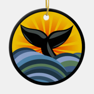 En Céramique Vagues de queue de baleine et ornement de rayon de