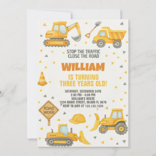 En construction Invitation d'anniversaire