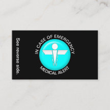 EN COQUE DE LA carte d'alerte Médicale d'URGENCE