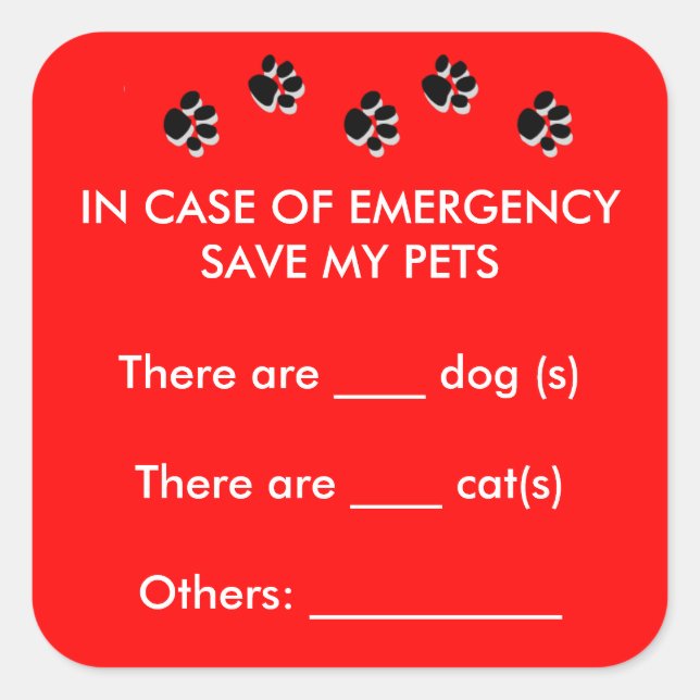 En Coque d'urgence Save Pets Sticker (Devant)