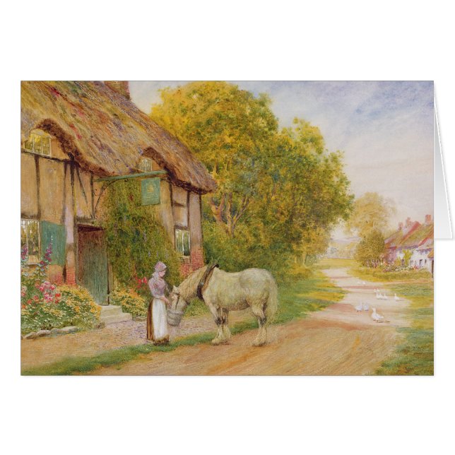 En dehors de l'auberge de village (Devant horizontal)