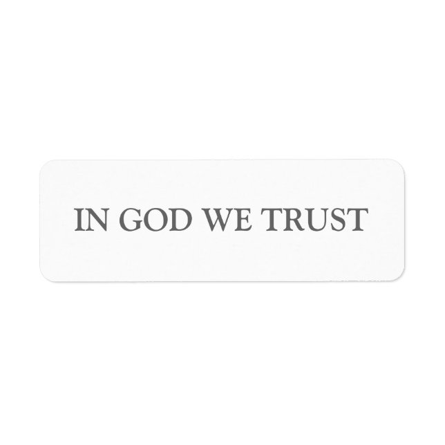 EN DIEU NOUS AVONS CONFIANCE (Devant)