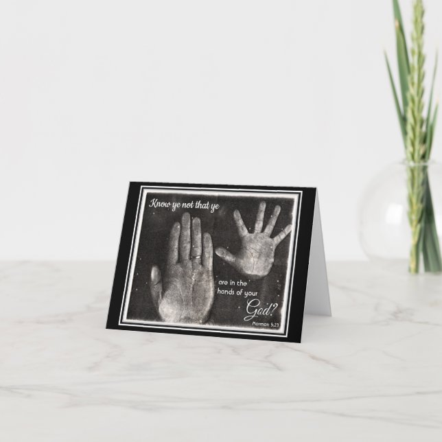 En Dieux Mains Inspirationnel LDS Carte pour notes (Devant)