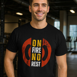 En Feu Pas De Reste Motivationnel Gym T-Shirt Fi