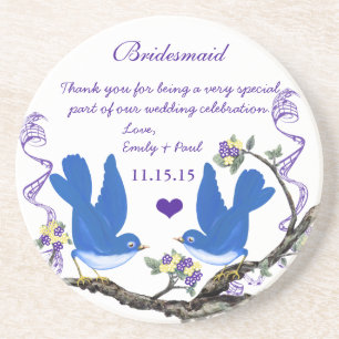 En Grès Accueil Bridesmaid Dessous de verre d'oiseaux Vint