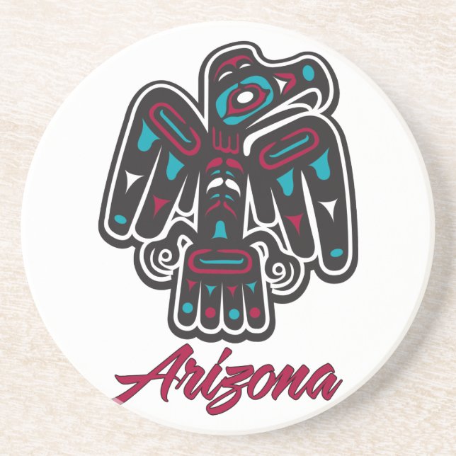 En Grès Arizona Clan Amérindien Dessous de verre Thunderbi (Devant)