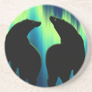 En Grès Bear Art Dessous de verre Art autochtone Faune Des