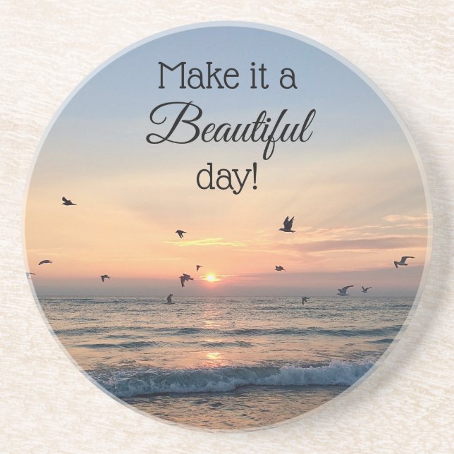 En Grès Beau Dessous de verre de Sunrise Beach Day (Devant)