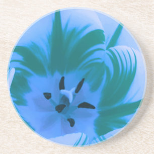 En Grès Beaux Dessous de verre bleus Tulip