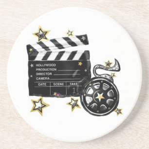 EN GRÈS BOBINE DE FILM, DESSOUS DE VERRE DE BARDEAU