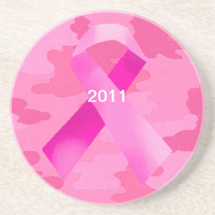 En Grès Camouflage rose foncé Dessous de verre de date du 