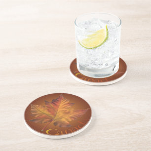 En Grès Canada Dessous de verre Souvenir Automne Feuilles