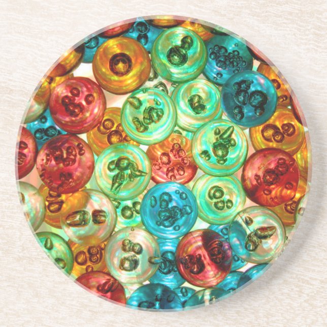 En Grès Cercle des dessous de verre de couleur (Devant)