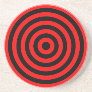 En Grès Cercles rouges et noirs de dessous de verre -