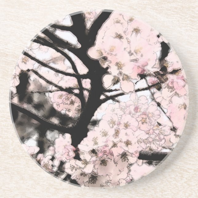 En Grès Cherry Blossom Dessous de verre édité (Devant)