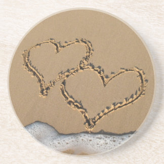 En Grès Coeurs dans les dessous de verre de sable