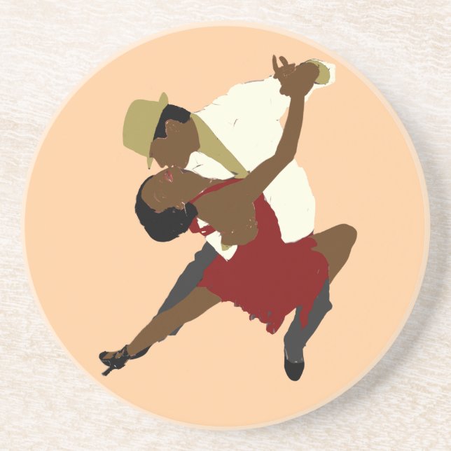 En Grès couples de tango de dessous de verre (Devant)