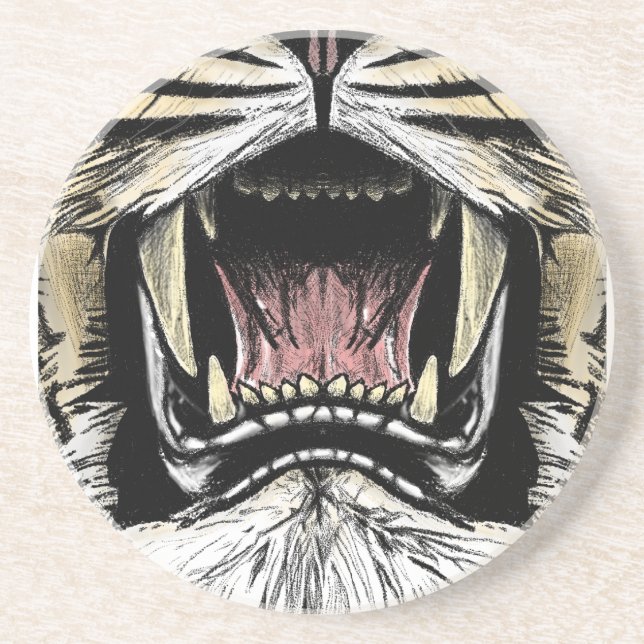 En Grès Dans le dessous de verre de la bouche du lion (Devant)