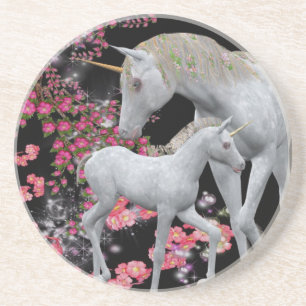 En Grès Dessous de verre À Boire De Mare De La Unicorne Et