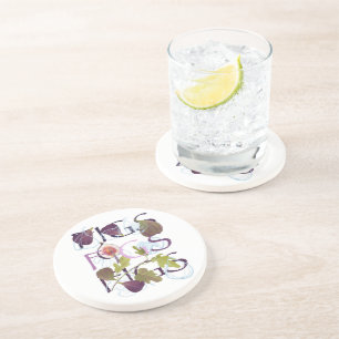 En Grès Dessous de verre à motif fig.