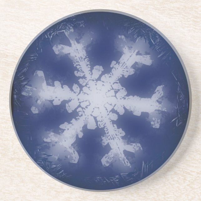 En Grès Dessous de verre à neige 5 (Devant)