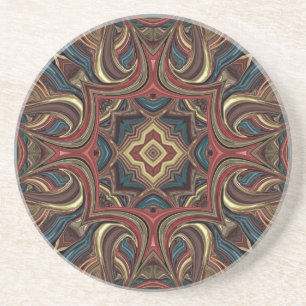 En Grès Dessous de verre acryliques de mandala de vision