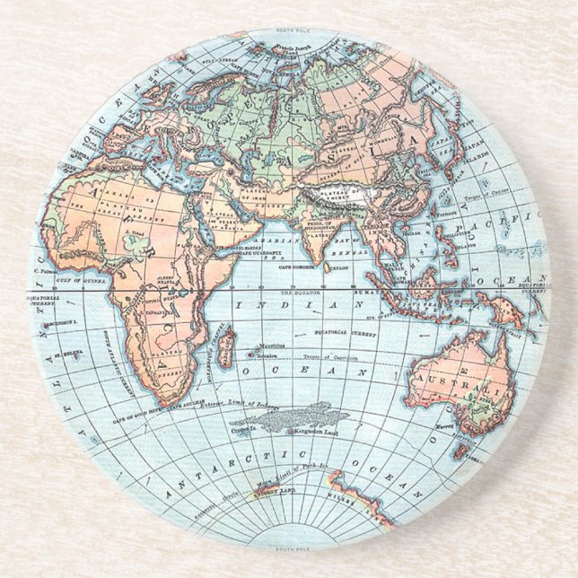 En Grès Dessous de verre antiques de globe (Devant)