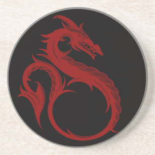 En Grès Dessous de verre Apalala Dragon Rouge