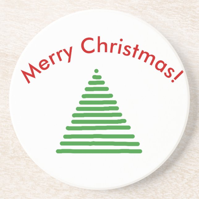 En Grès Dessous de verre - Arbre stylisé avec texte courbe (Devant)