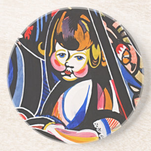En Grès Dessous de verre Art Rocker Enfant Moderniste par