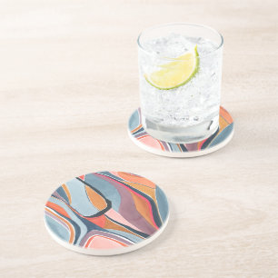 En Grès Dessous de verre artistique aquarelle abstraite co