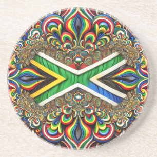 En Grès Dessous de verre aux couleurs sud-africaines