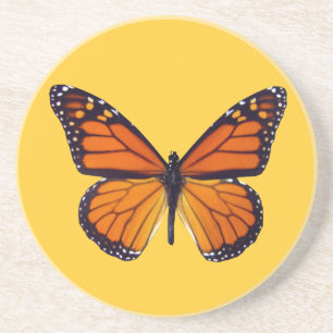 En Grès Dessous de verre aux papillons orange