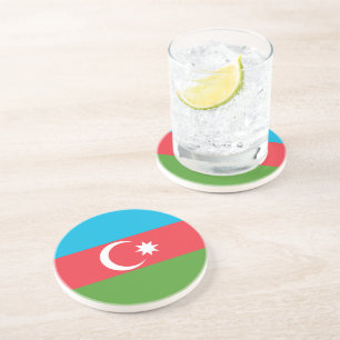 En Grès Dessous de verre avec Drapeau d'Azerbaïdjan